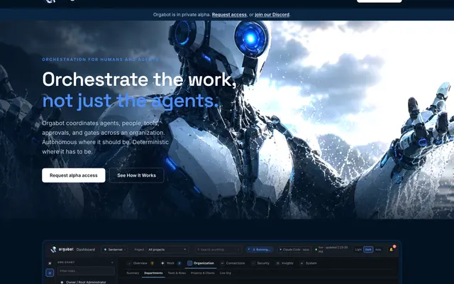 Orgabot, local-first control plane for AI coding-worker organizations