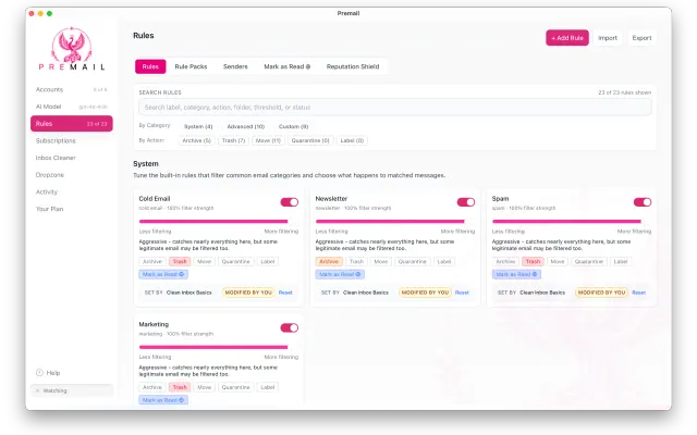Premail, privacy-first email filtering desktop app